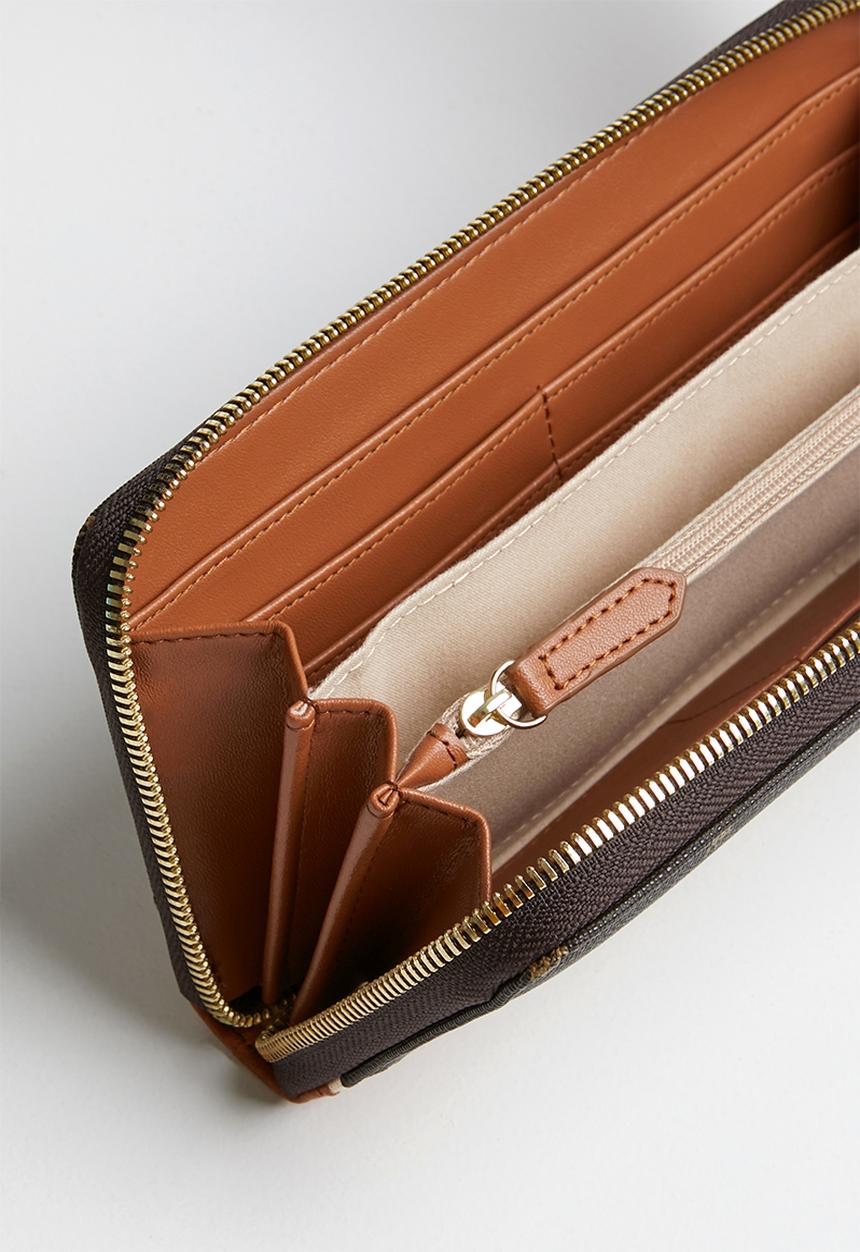 POLO - Heritage zip around purse - brown