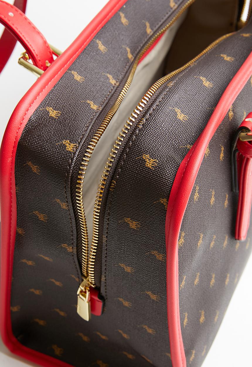 POLO - Ascot shopper - brown & red