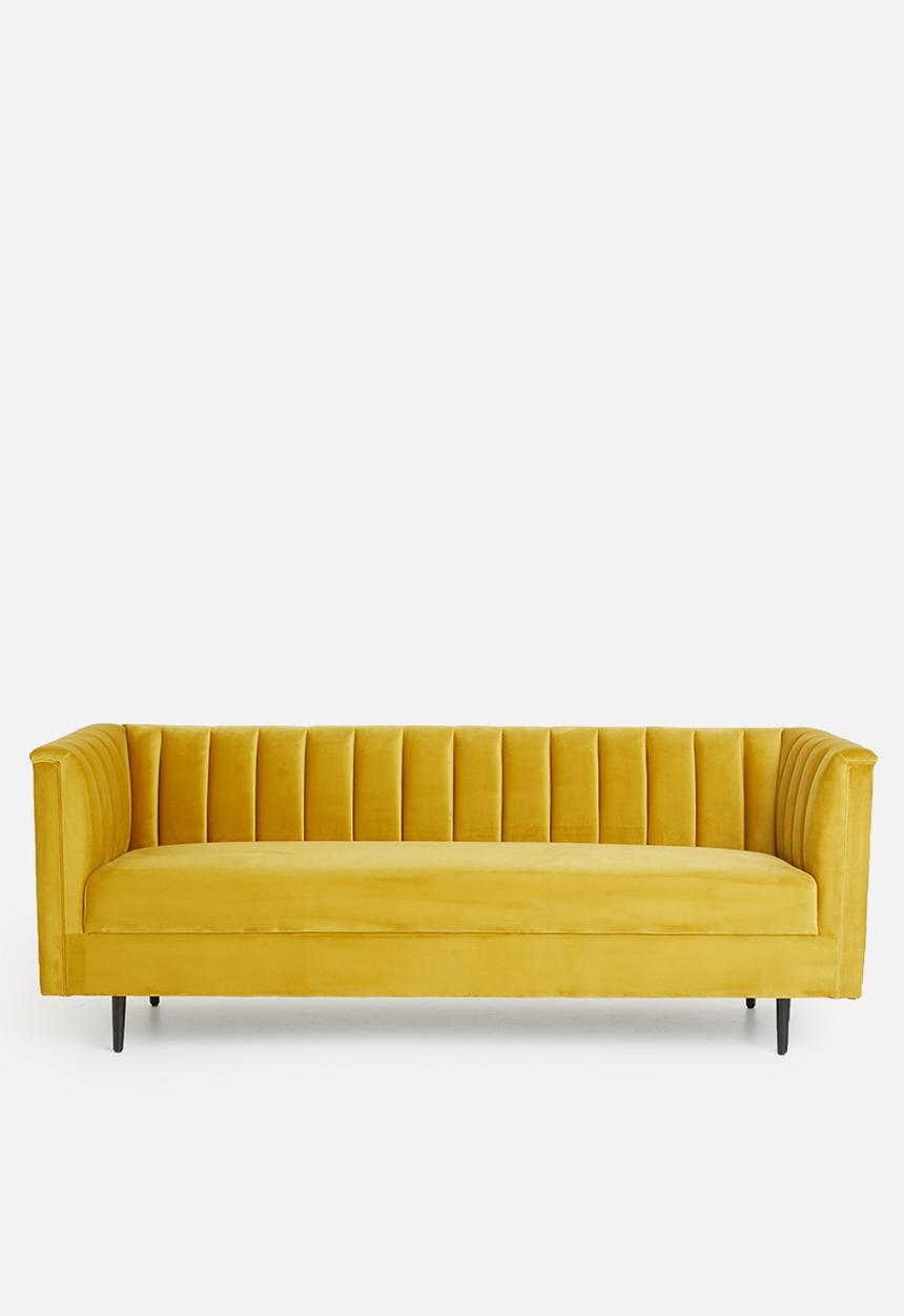 Sixth Floor - Flute 3 seater - mustard