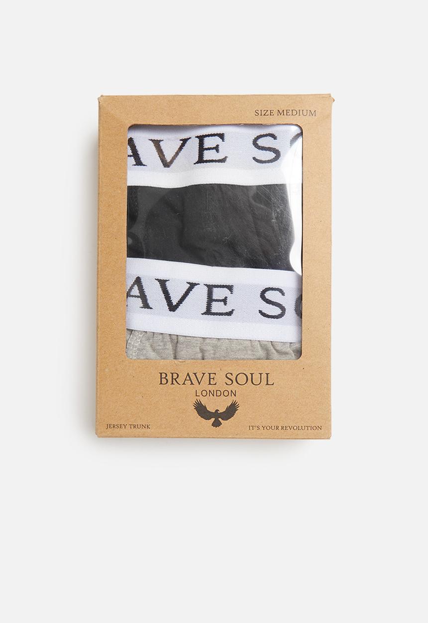 Brave Soul - Ali Branded 2 pack boxers black and grey