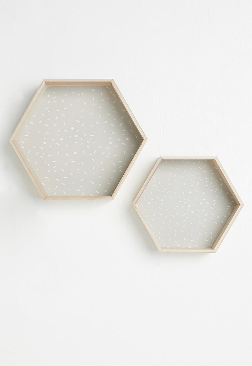 H&S - Hexagon shelf set of 2 - grey