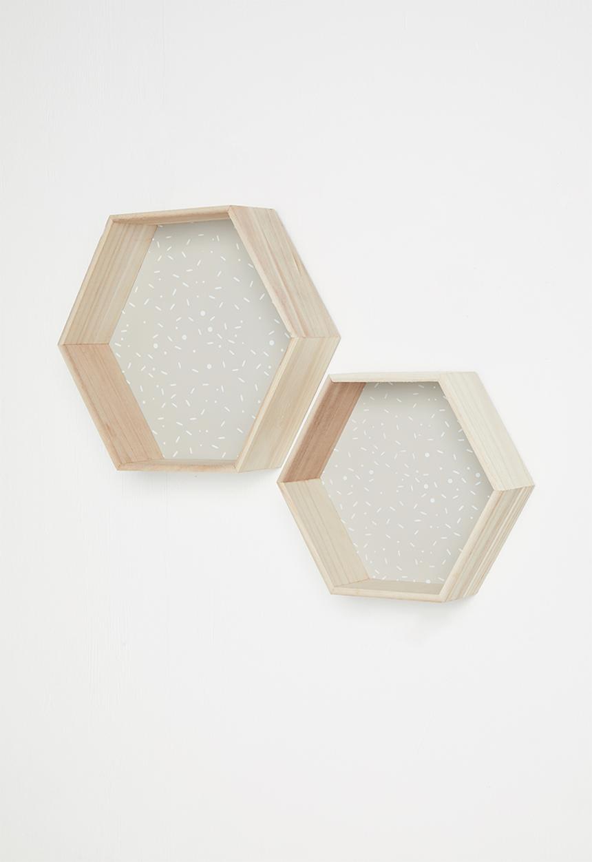 H&S - Hexagon shelf set of 2 - grey