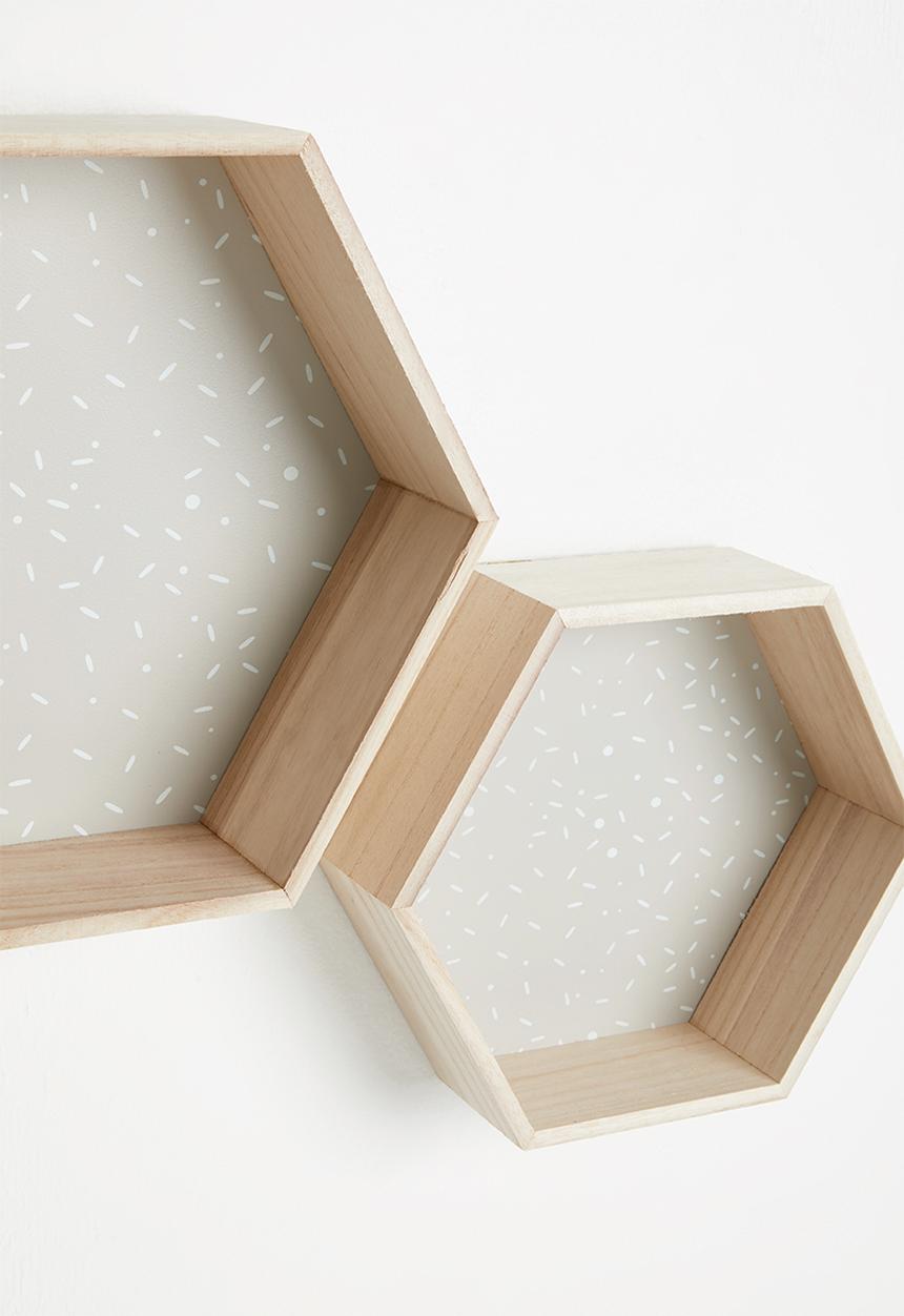 H&S - Hexagon shelf set of 2 - grey