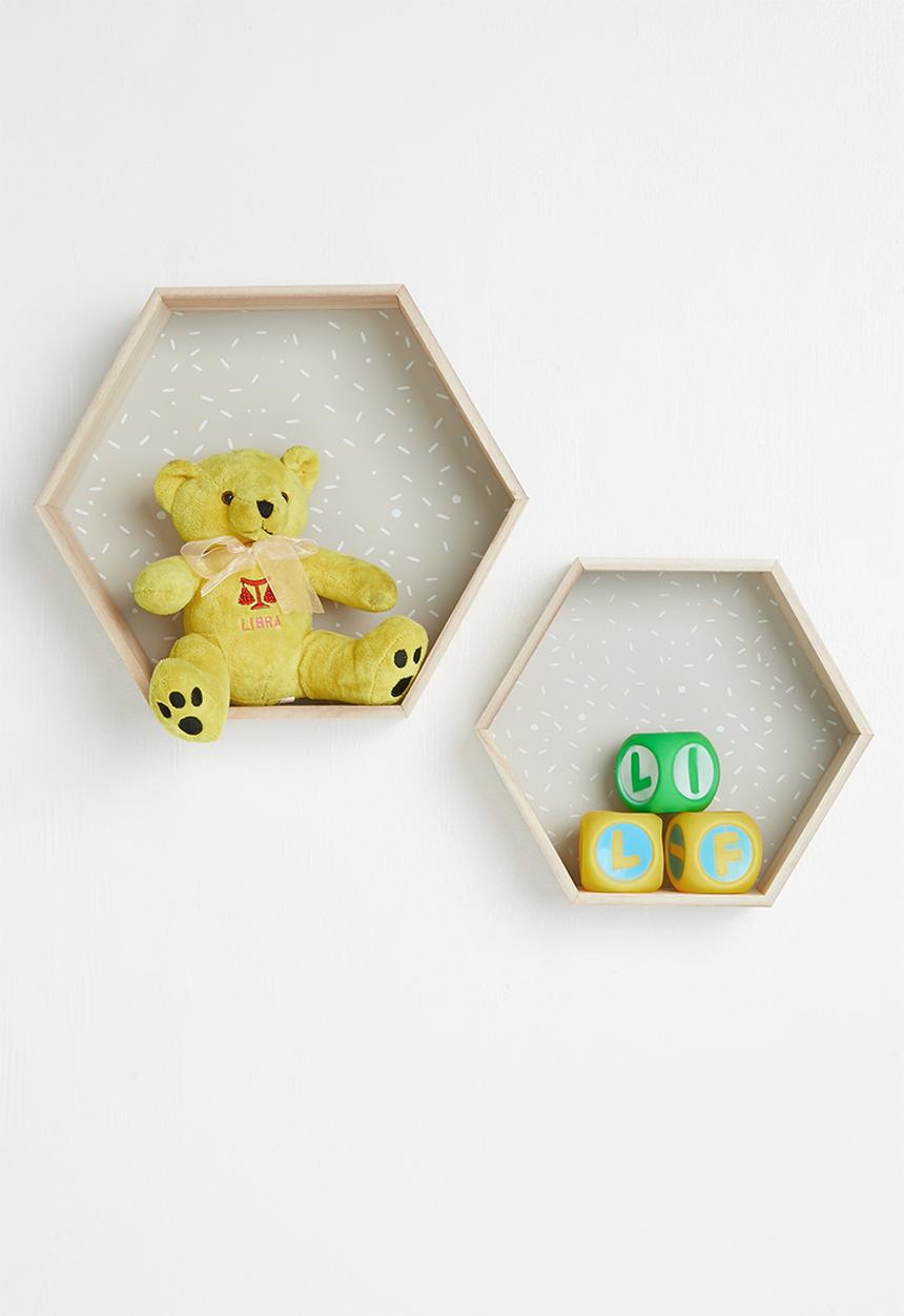 H&S - Hexagon shelf set of 2 - grey