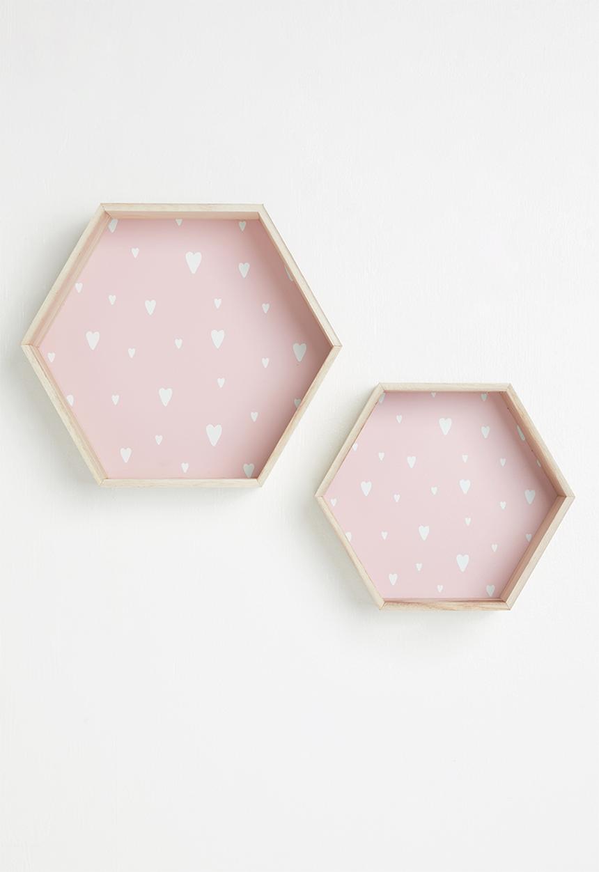 H&S - Hexagon shelf set of 2 - pink