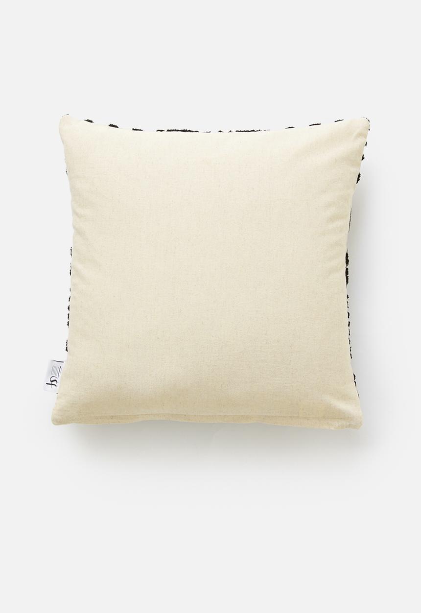 Sixth Floor - Tribal tufted cushion cover - black & white