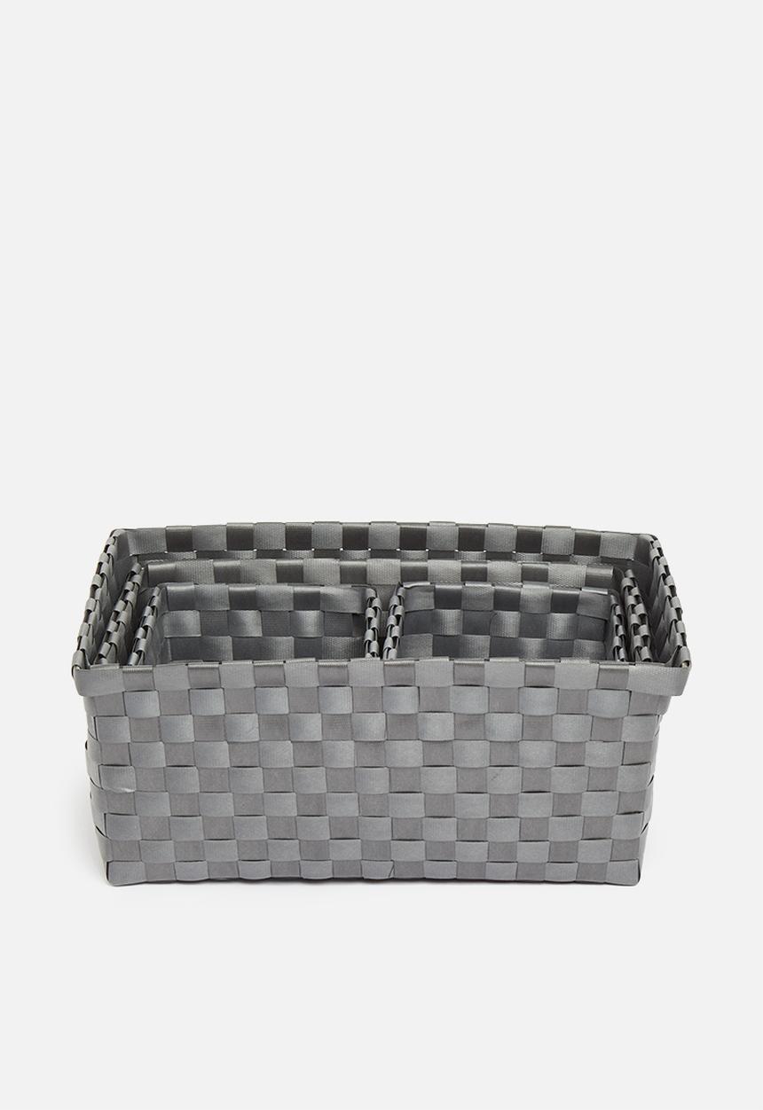 H&S - Kids storage basket set of 4 - grey