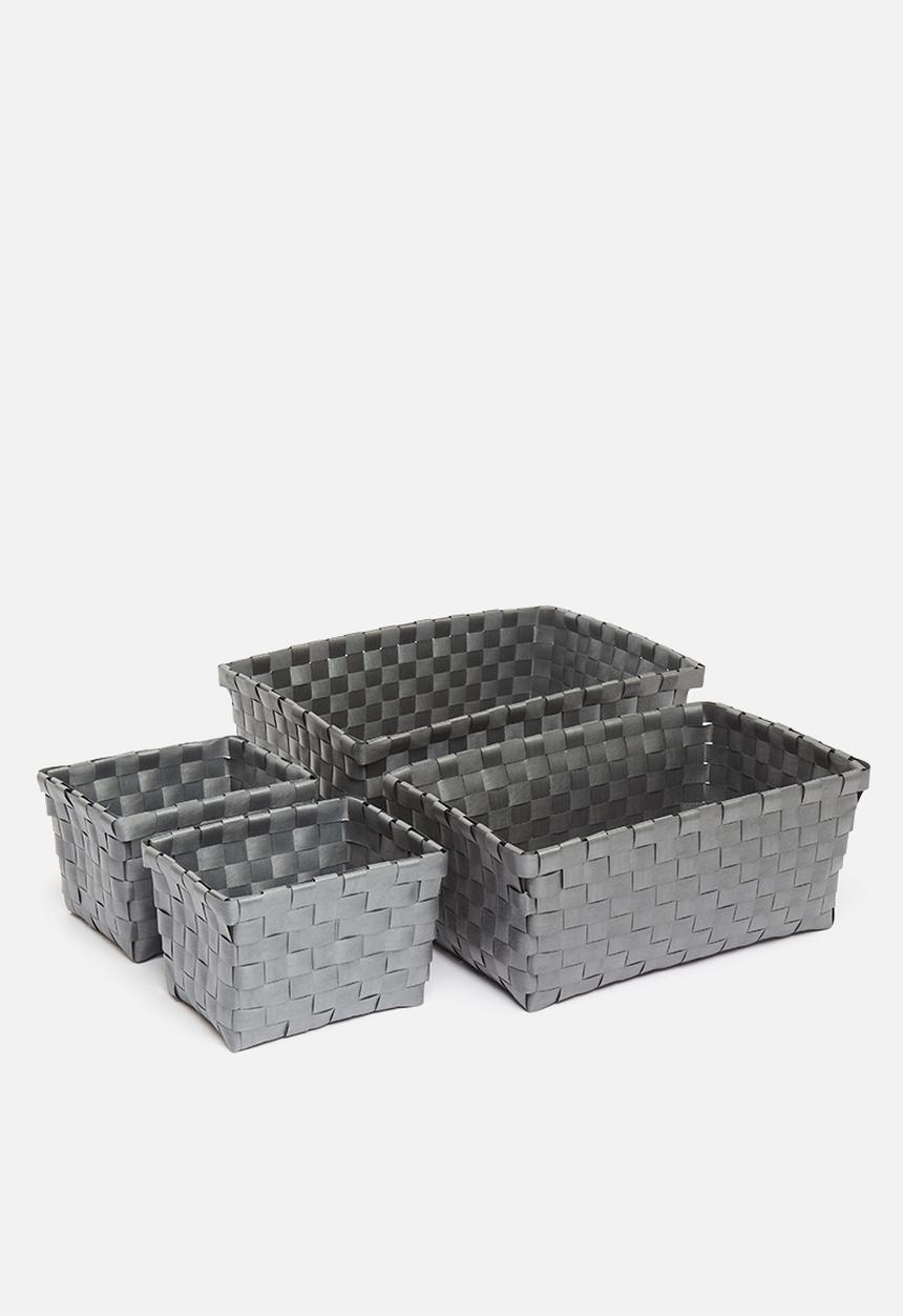 H&S - Kids storage basket set of 4 - grey