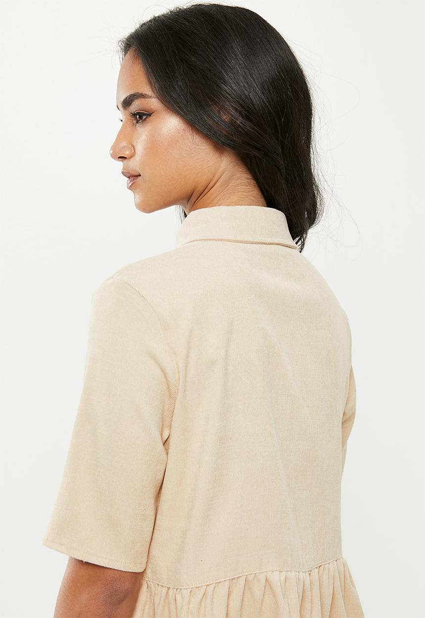 Missguided - Petite cord smock shirt dress - neutral