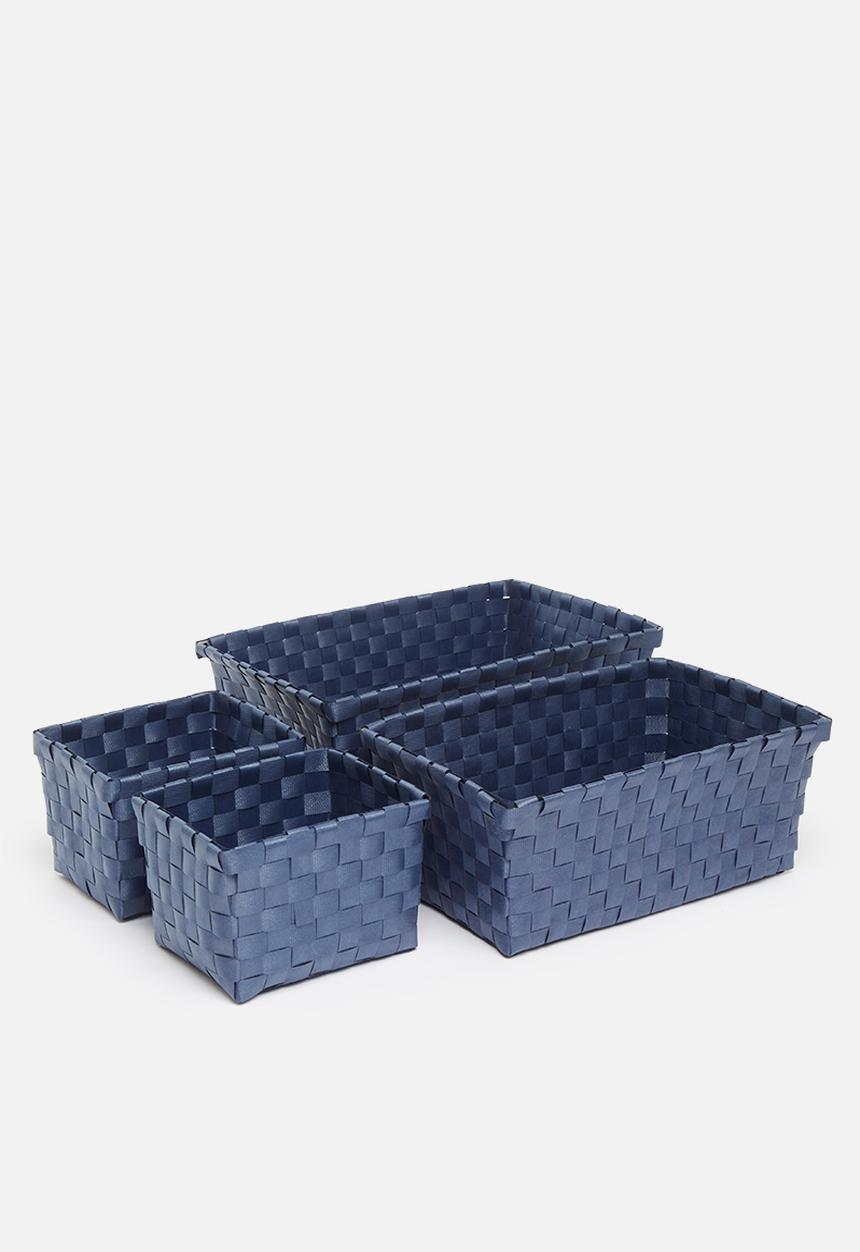 H&S - Kids storage basket set of 4 - blue