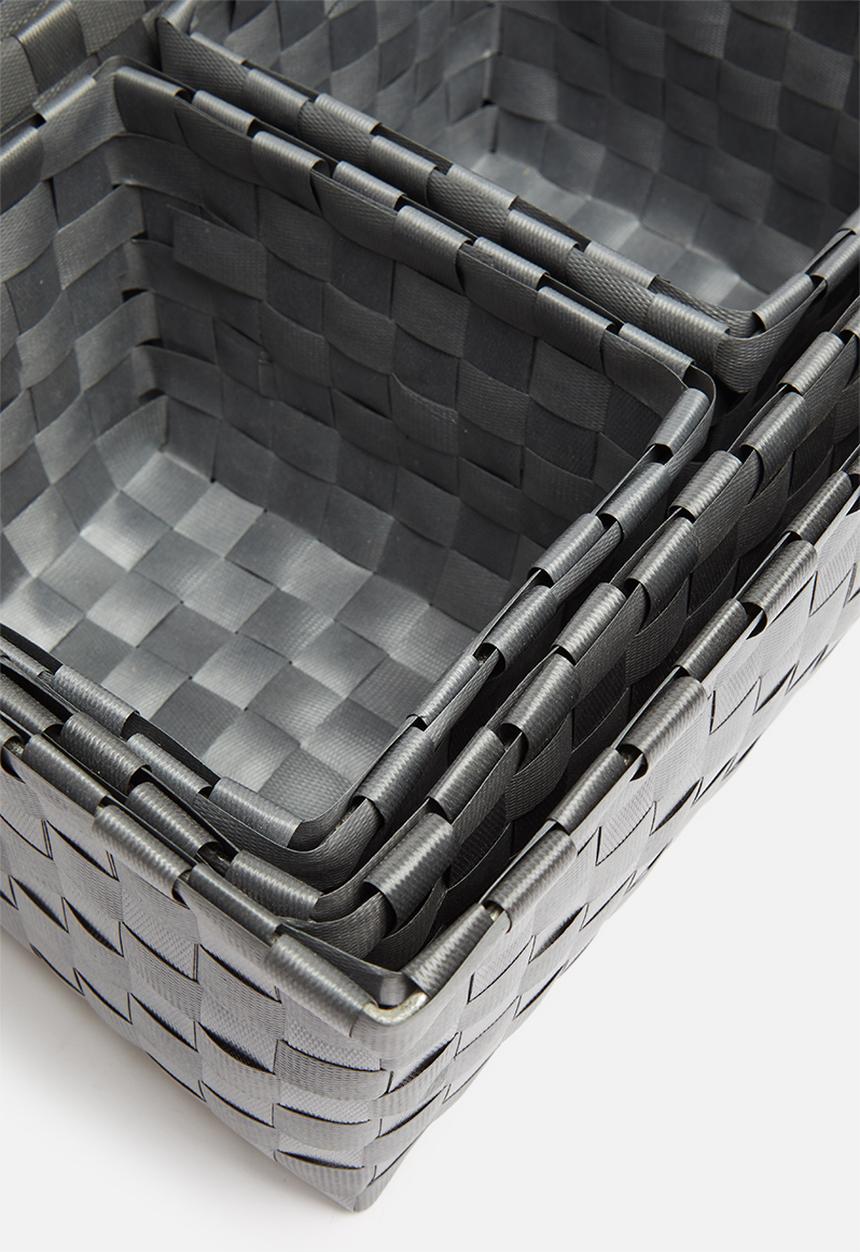 H&S - Kids storage basket set of 4 - charcoal