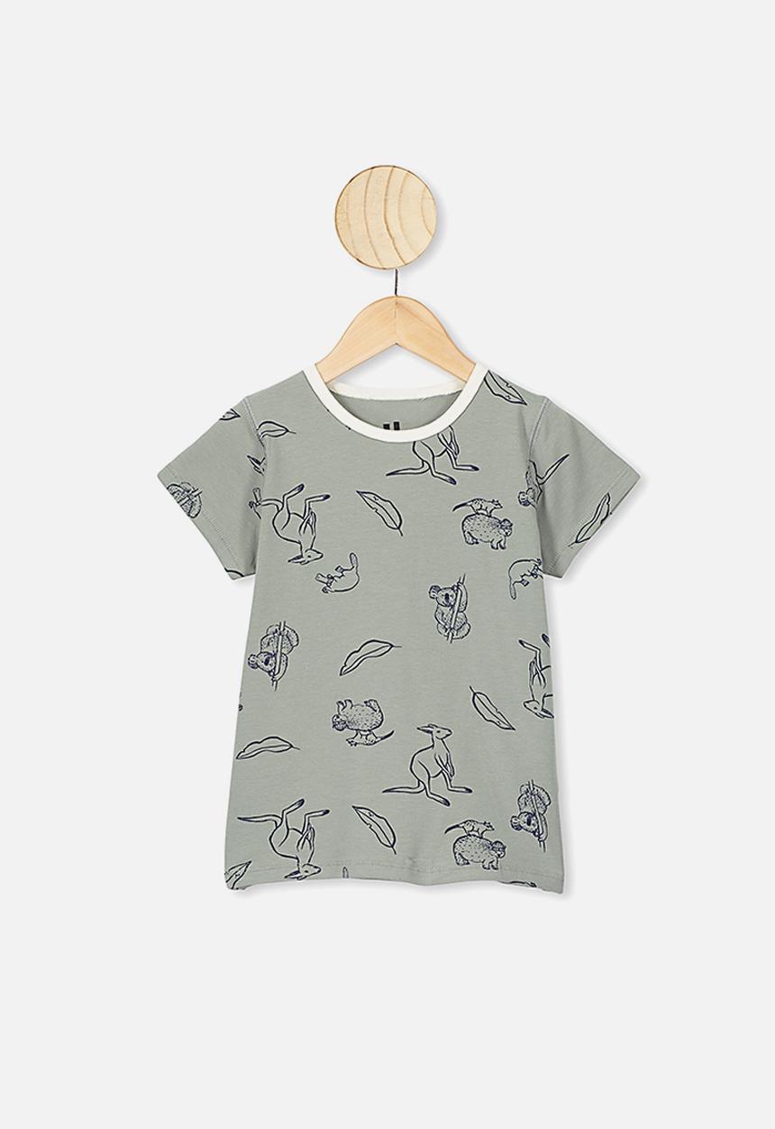 Cotton On - Hudson short sleeve pj set - silver sage