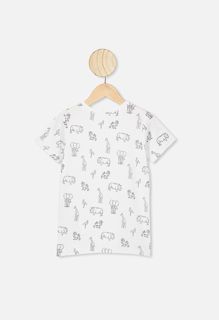 Cotton On - Louis short sleeve texture tee - safari animals