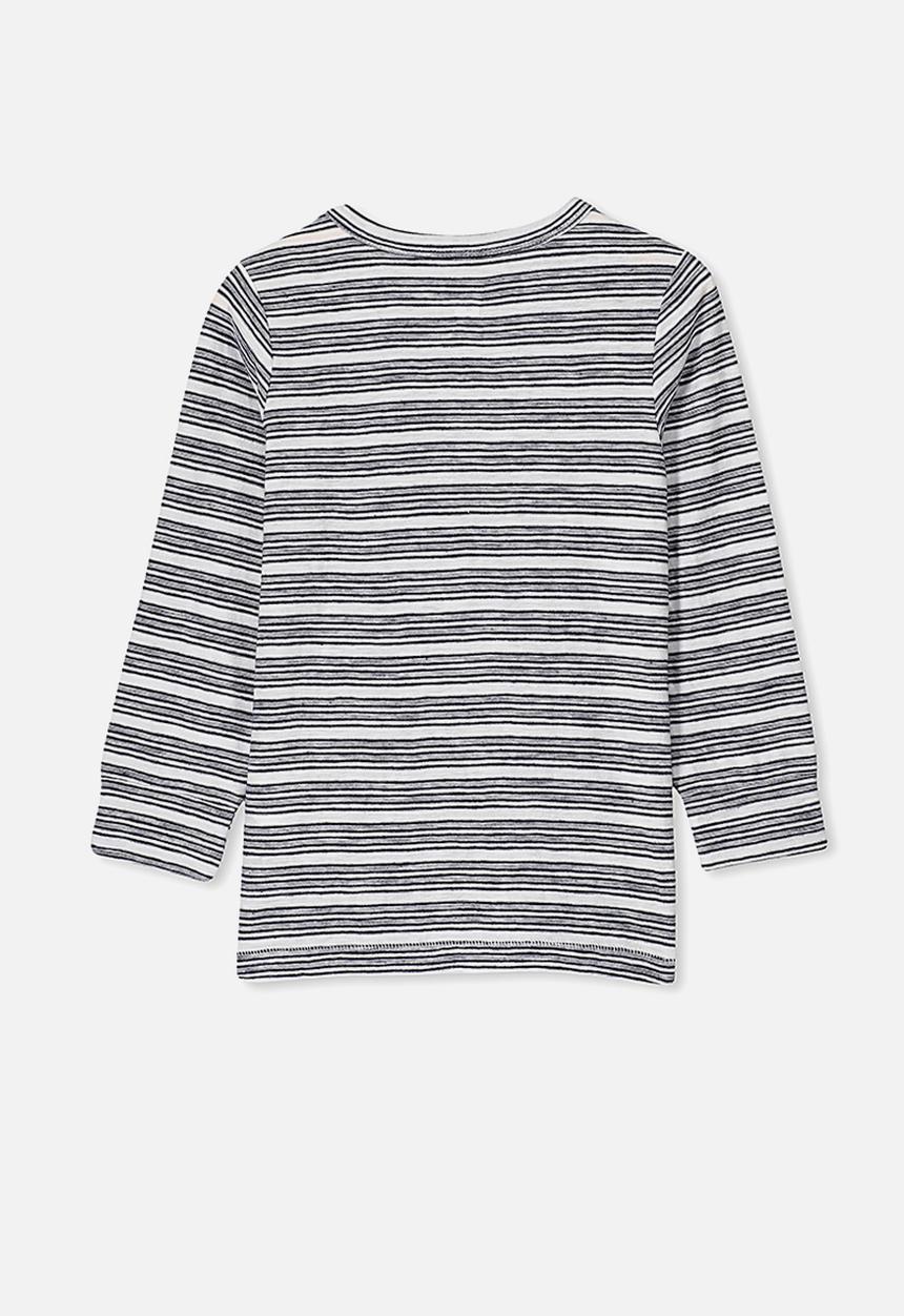 Cotton On - Core long sleeve tee - navy & white 