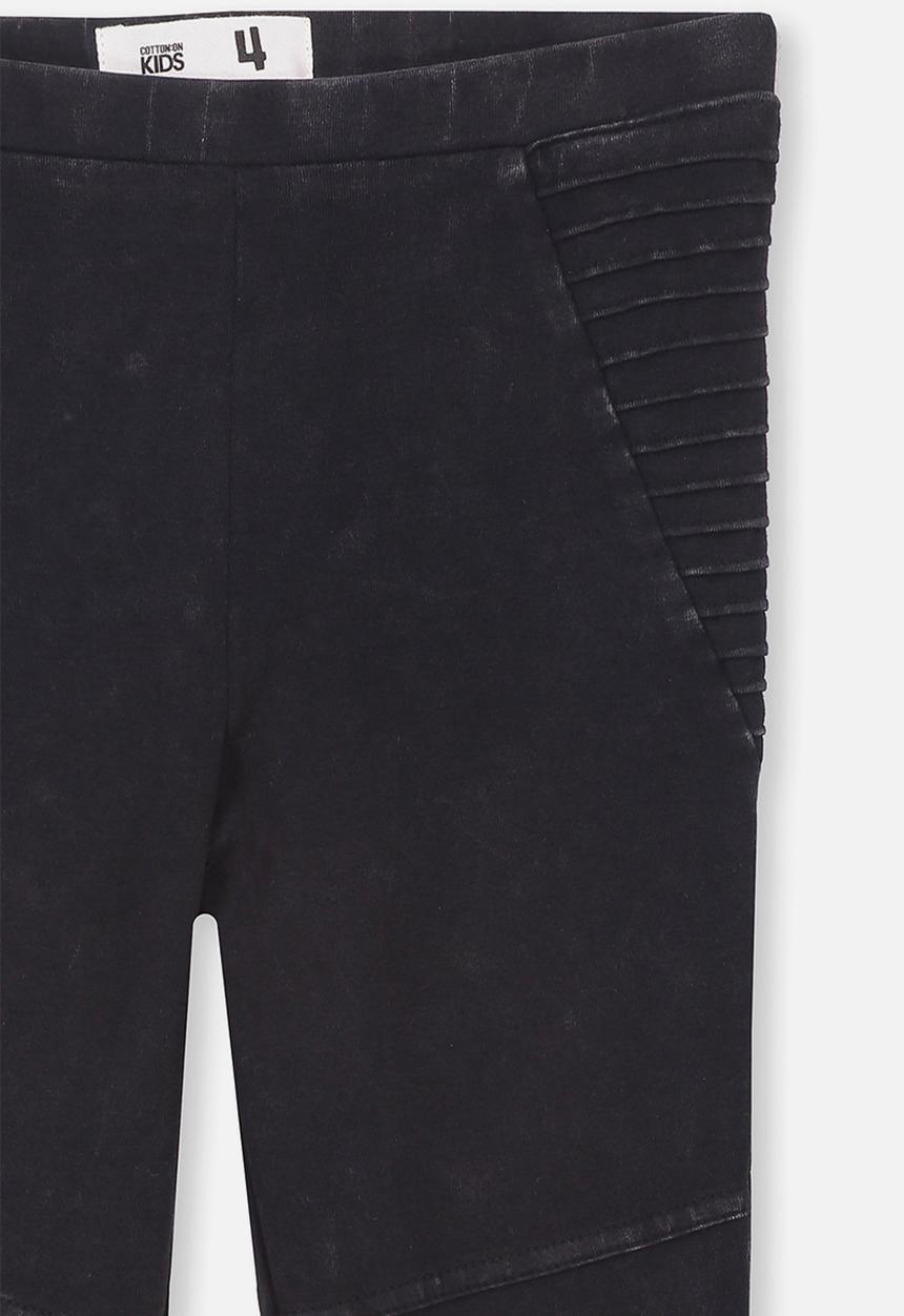 Cotton On - Huggie tights - black wash/moto panels