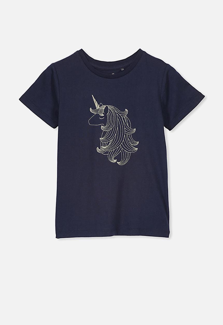 Cotton On - Stevie short sleeve embellished tee - navy 