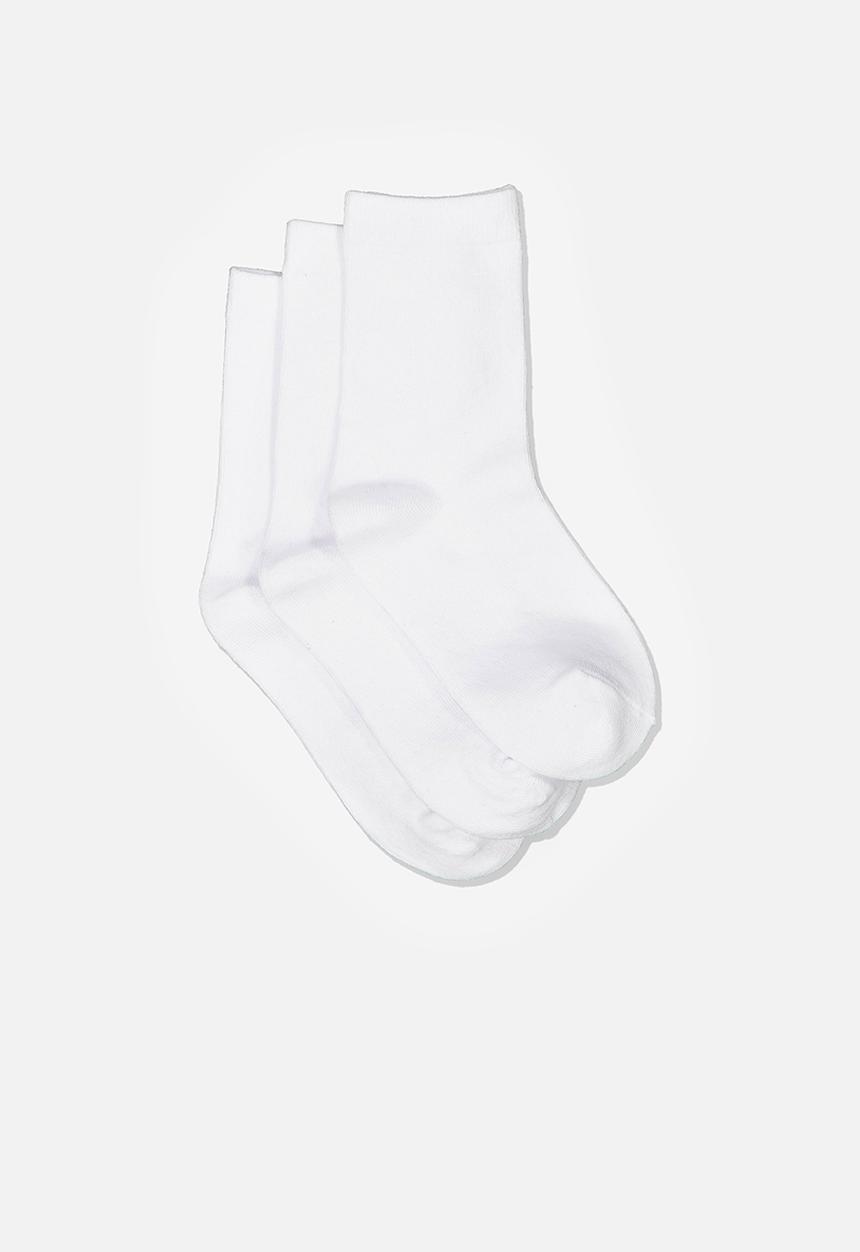 Cotton On - Kids 3 pack crew socks - white