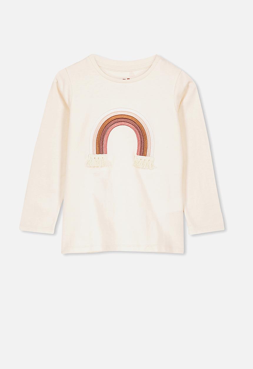 Cotton On - Stevie long sleeve embellished tee - dark vanilla