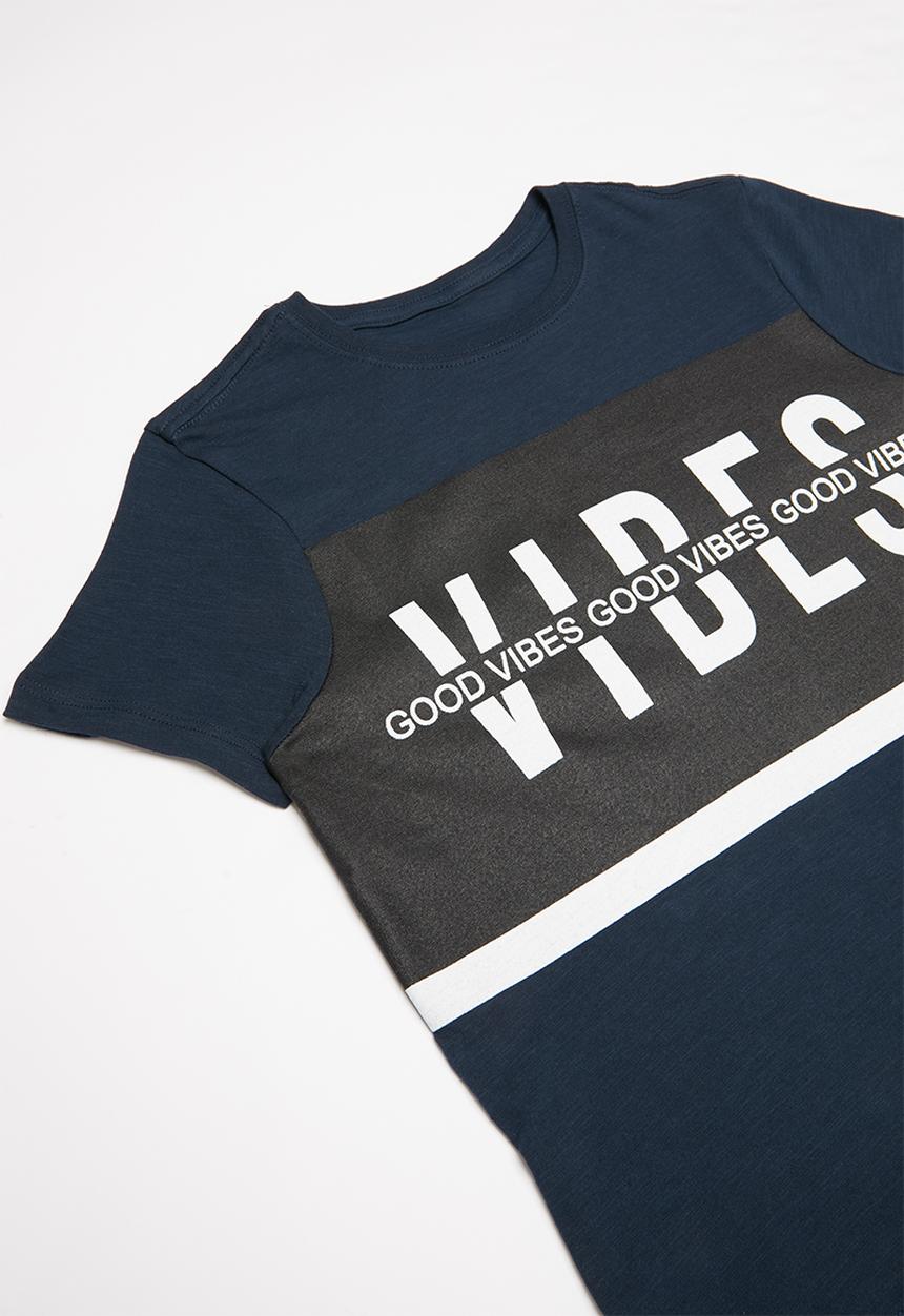 Rebel Republic - Boys printed tee - navy