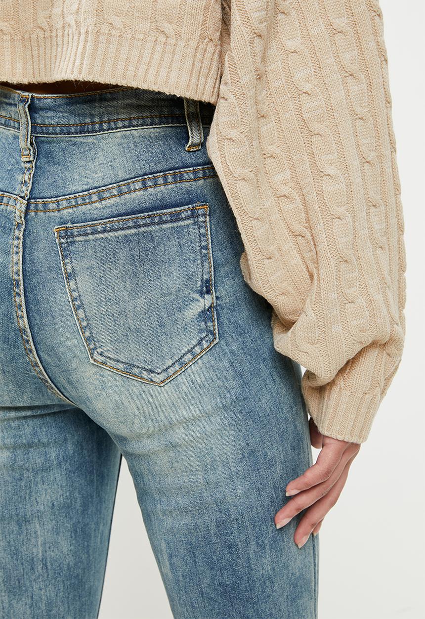 Missguided - Petite cable batwing jumper coord - beige
