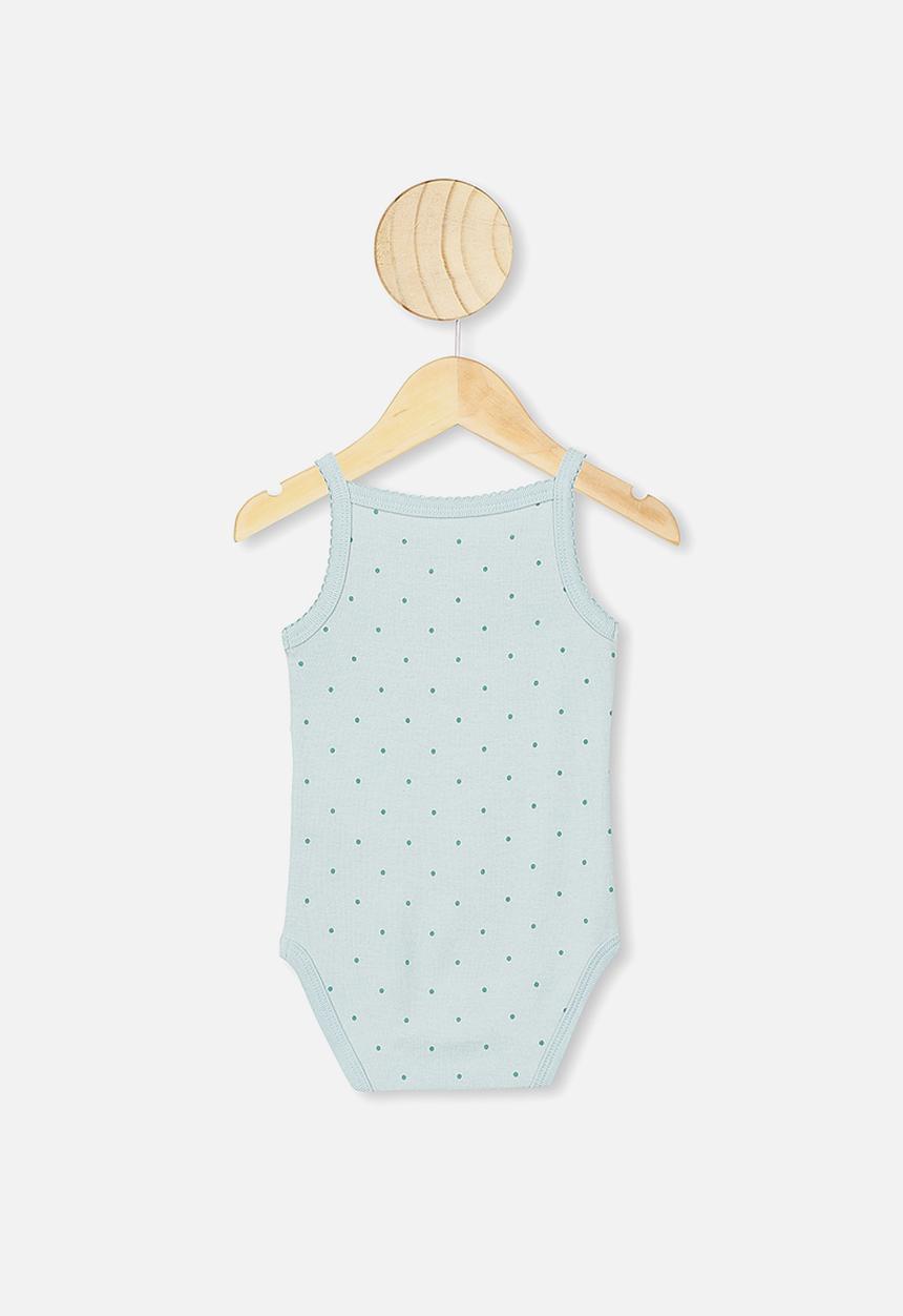 Cotton On - Picot trim singlet bubbysuit - blue