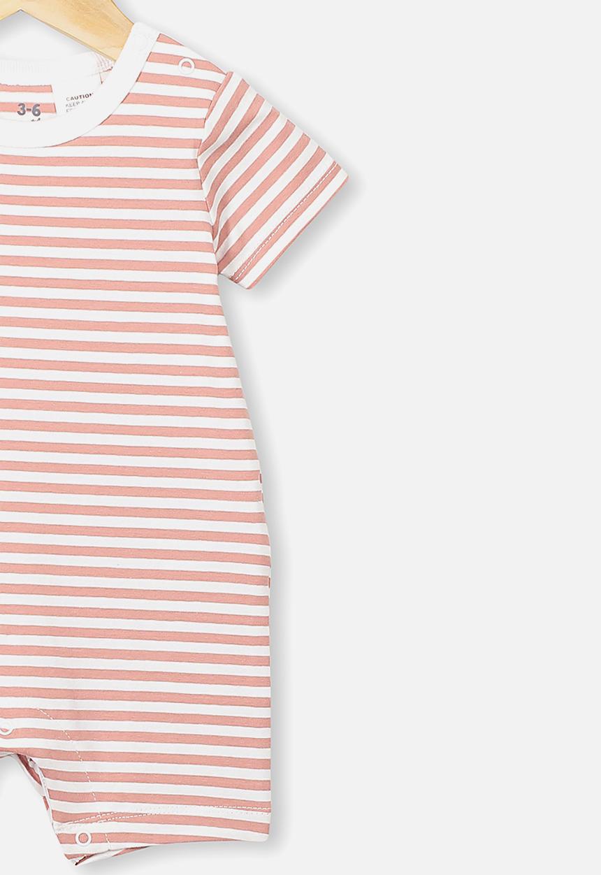 Cotton On - The short sleeve romper - white & pink 