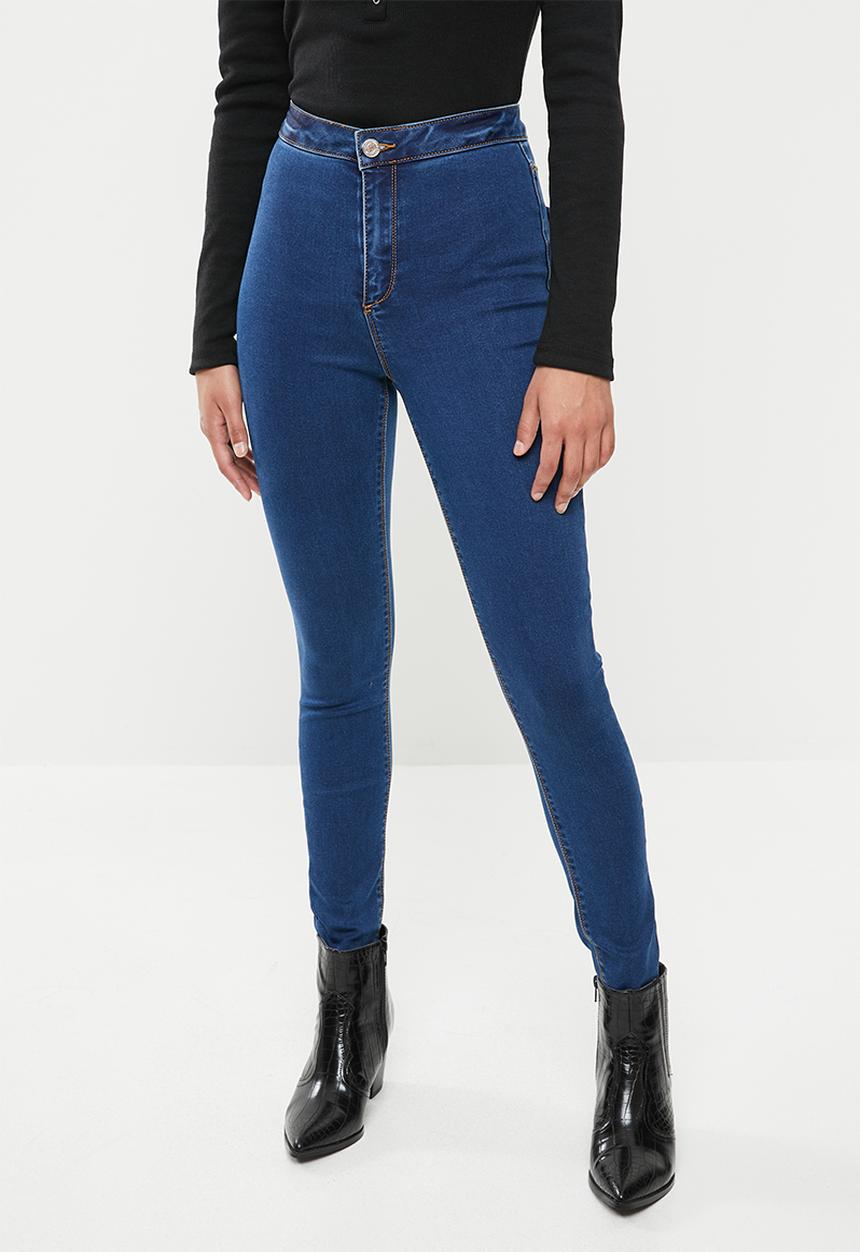 Missguided - Petite vice high waisted skinny jeans - blue