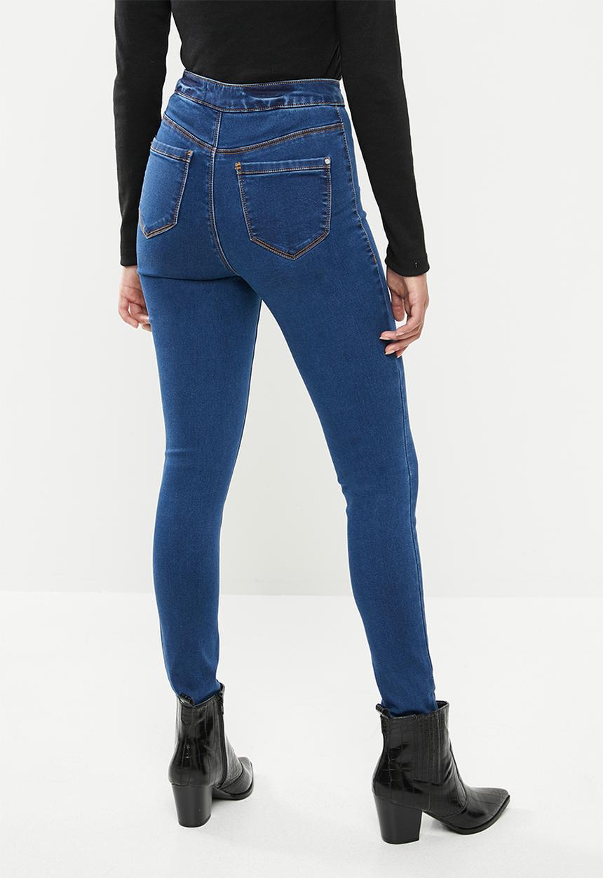 Missguided - Petite vice high waisted skinny jeans - blue