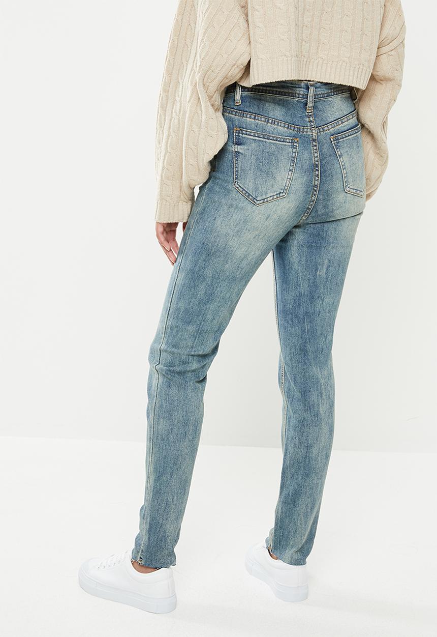 Missguided - Petite sinner high waisted jeans - blue