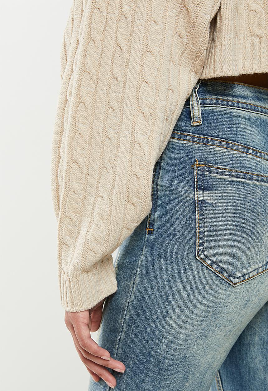 Missguided - Petite sinner high waisted jeans - blue