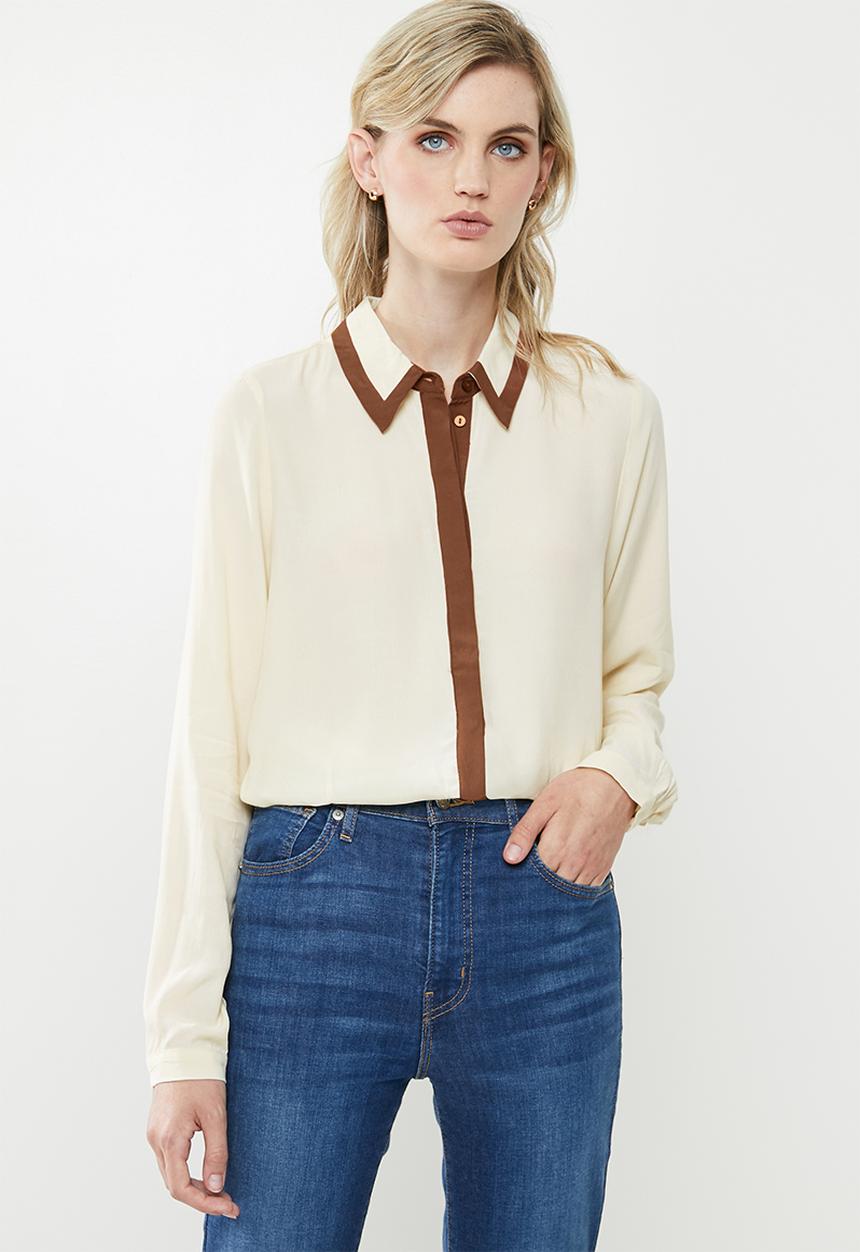 Vero Moda - Fran long sleeve shirt - neutral