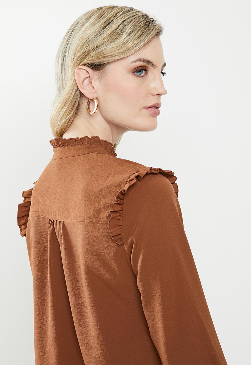 Vero Moda - Fatima long sleeve shirt - brown