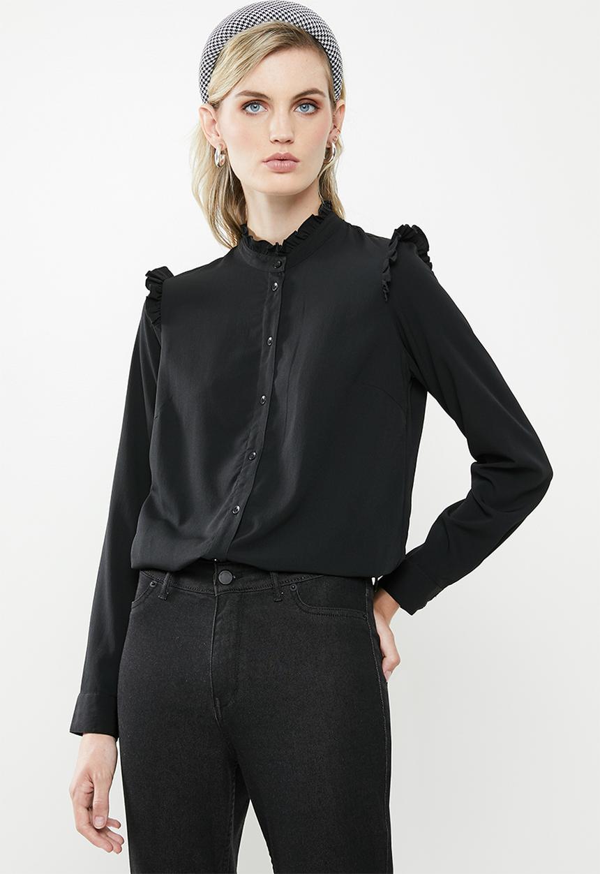 Vero Moda - Fatima long sleeve shirt - black