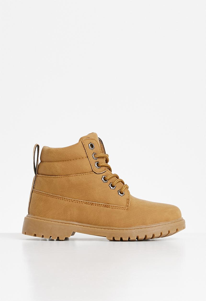 Rebel Republic - Teen boys lace up boot - tan