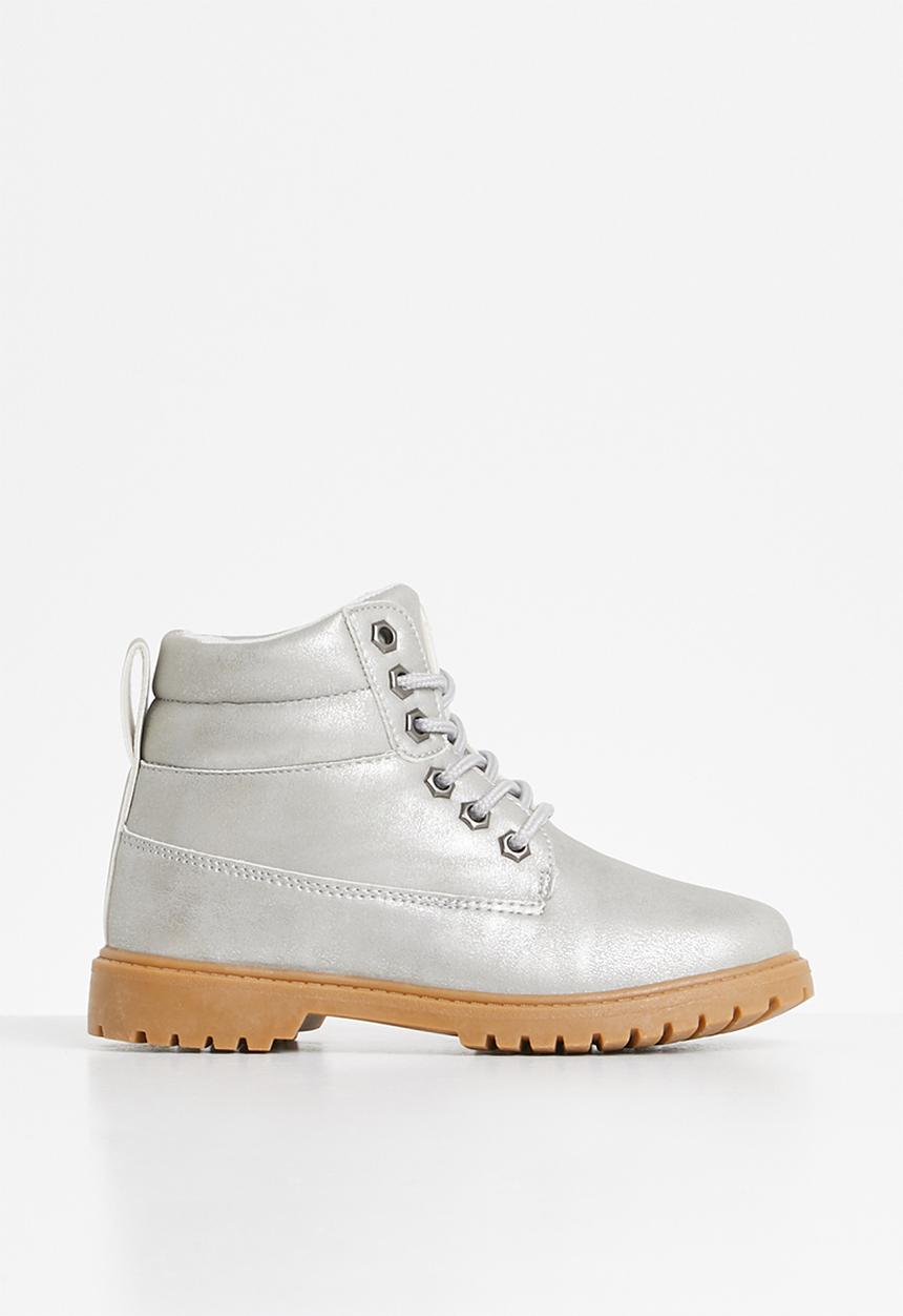 Pop Candy - Girls lace up boot - grey