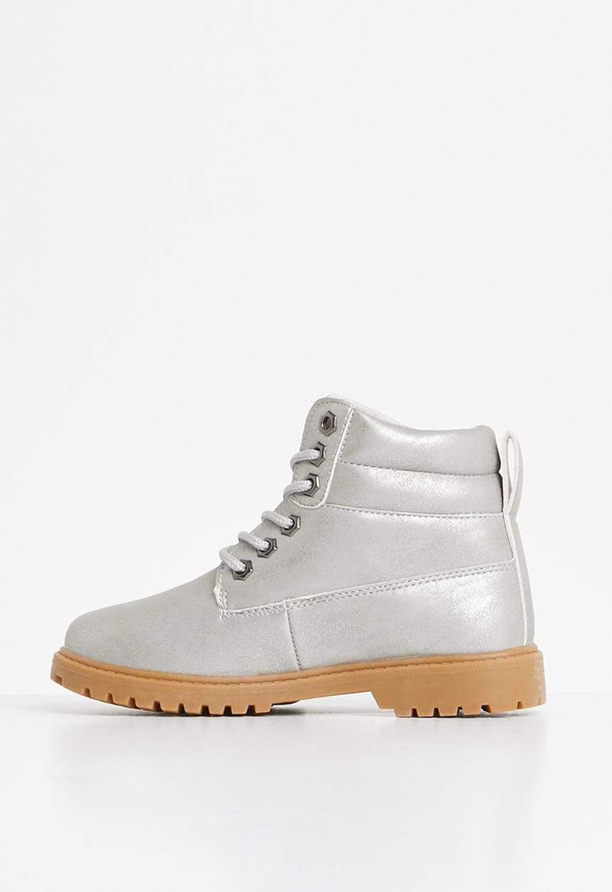 Pop Candy - Girls lace up boot - grey