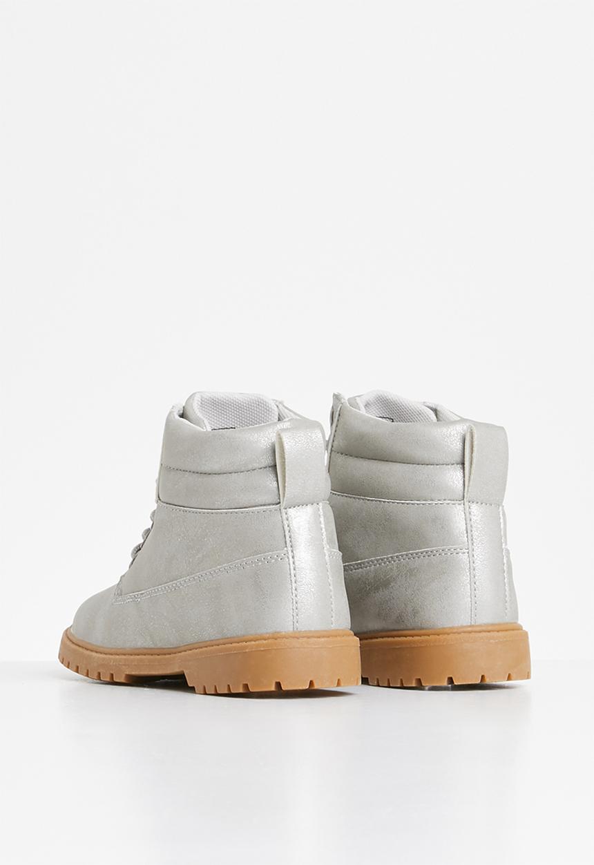 Pop Candy - Girls lace up boot - grey