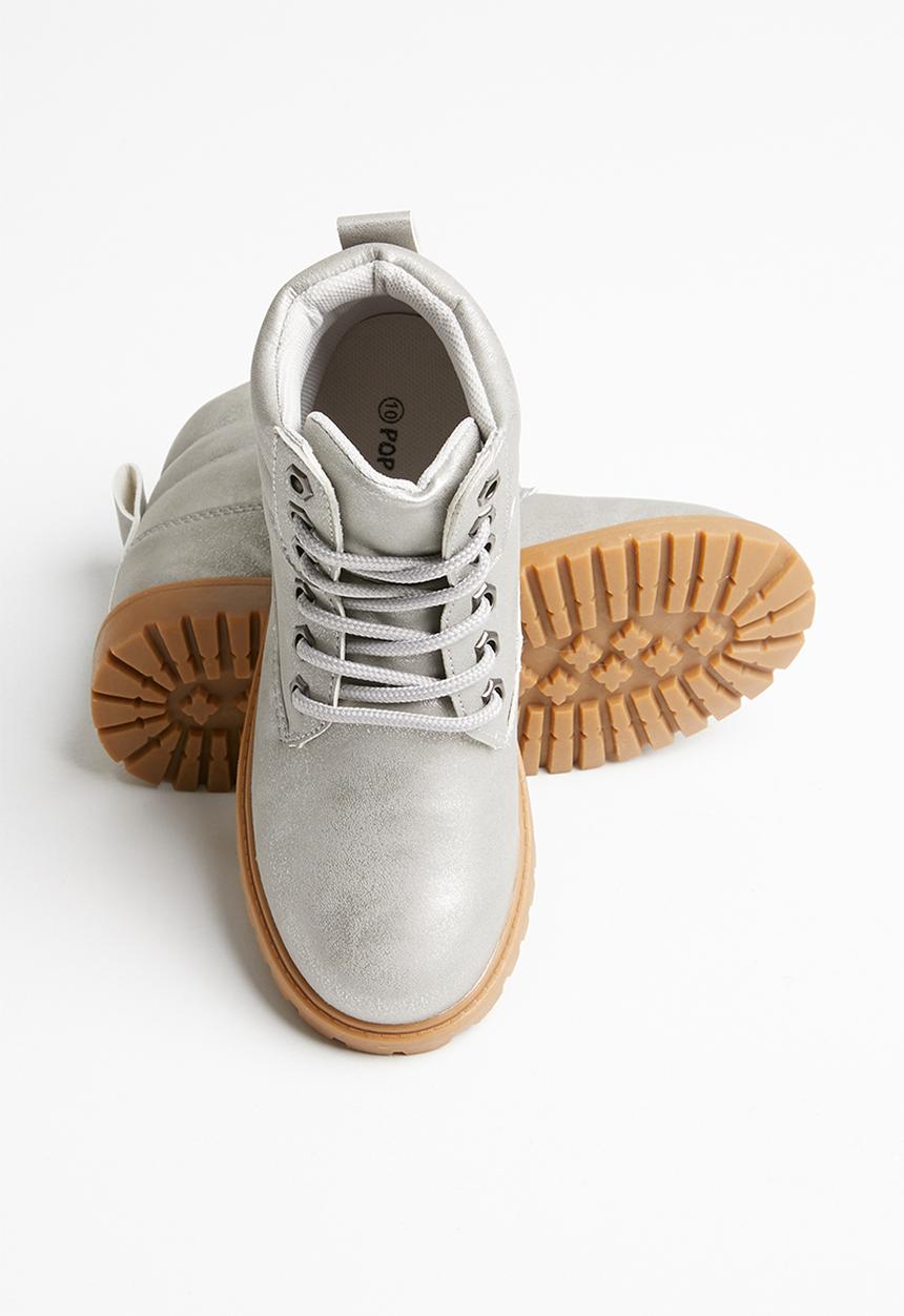 Pop Candy - Girls lace up boot - grey