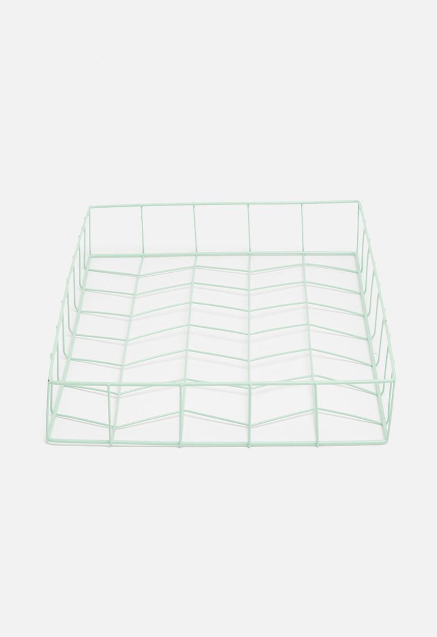 H&S - Wire magazine tray - green
