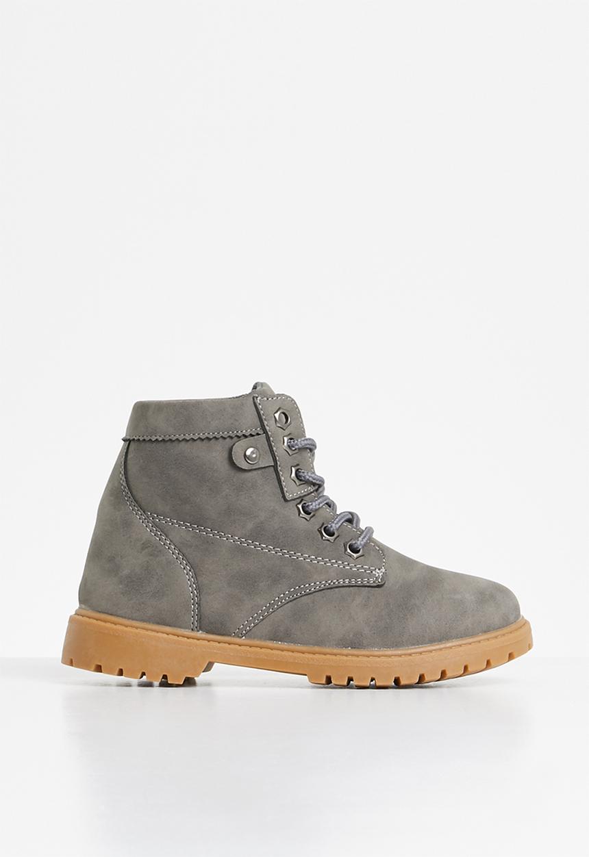 Rebel Republic - Teen boys lace up boot - grey