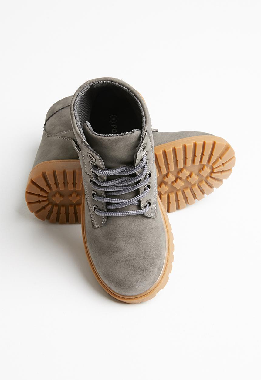 Rebel Republic - Teen boys lace up boot - grey