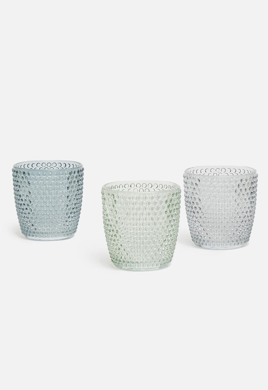 H&S - Bubble tealight holder set of 3 - multi