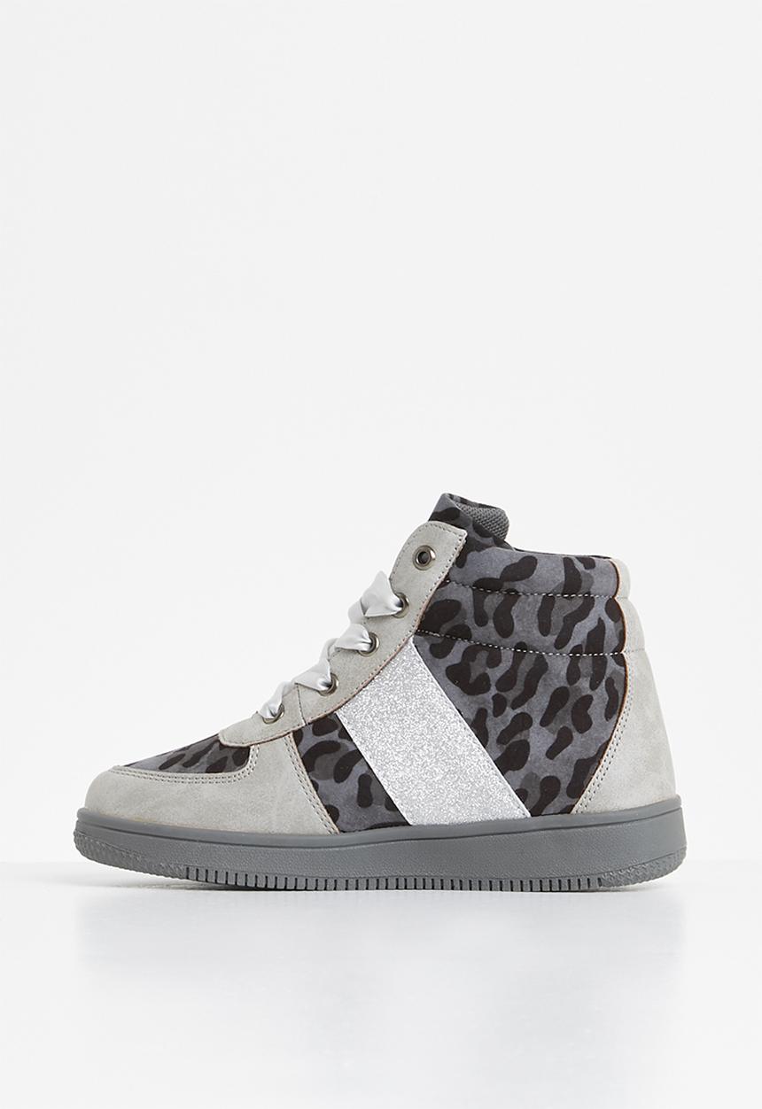 Rebel Republic - Girls combo fabric hi top - grey