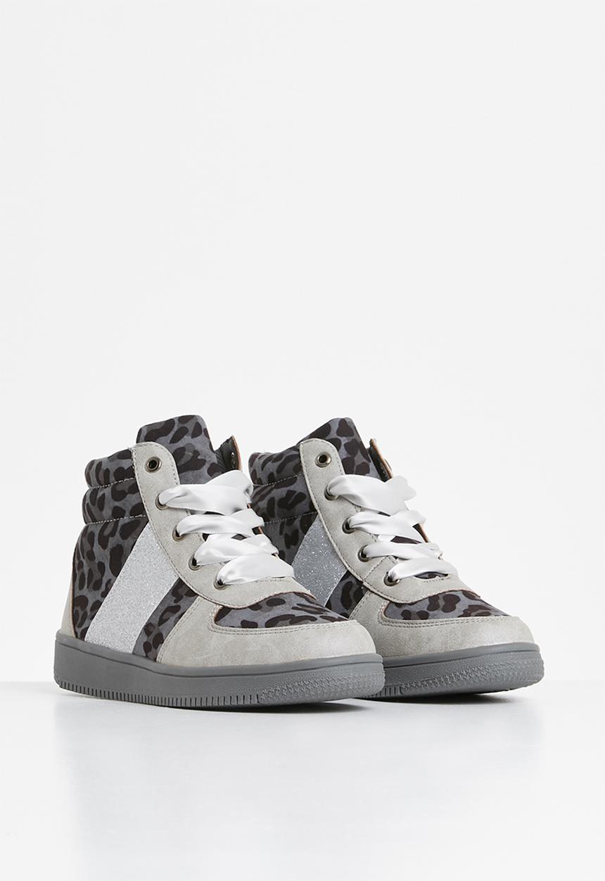 Rebel Republic - Girls combo fabric hi top - grey