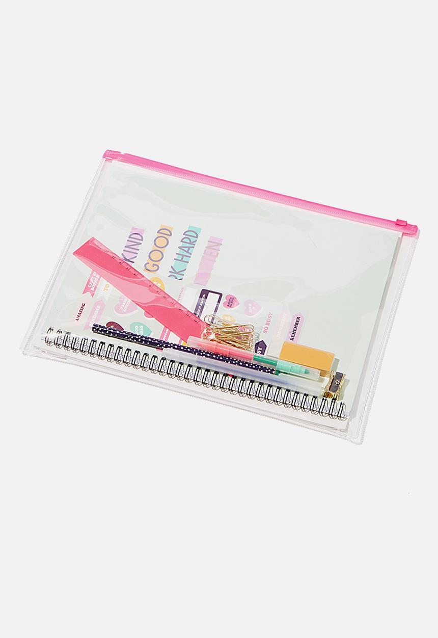 Typo - A4 stationery kit - white & pink 