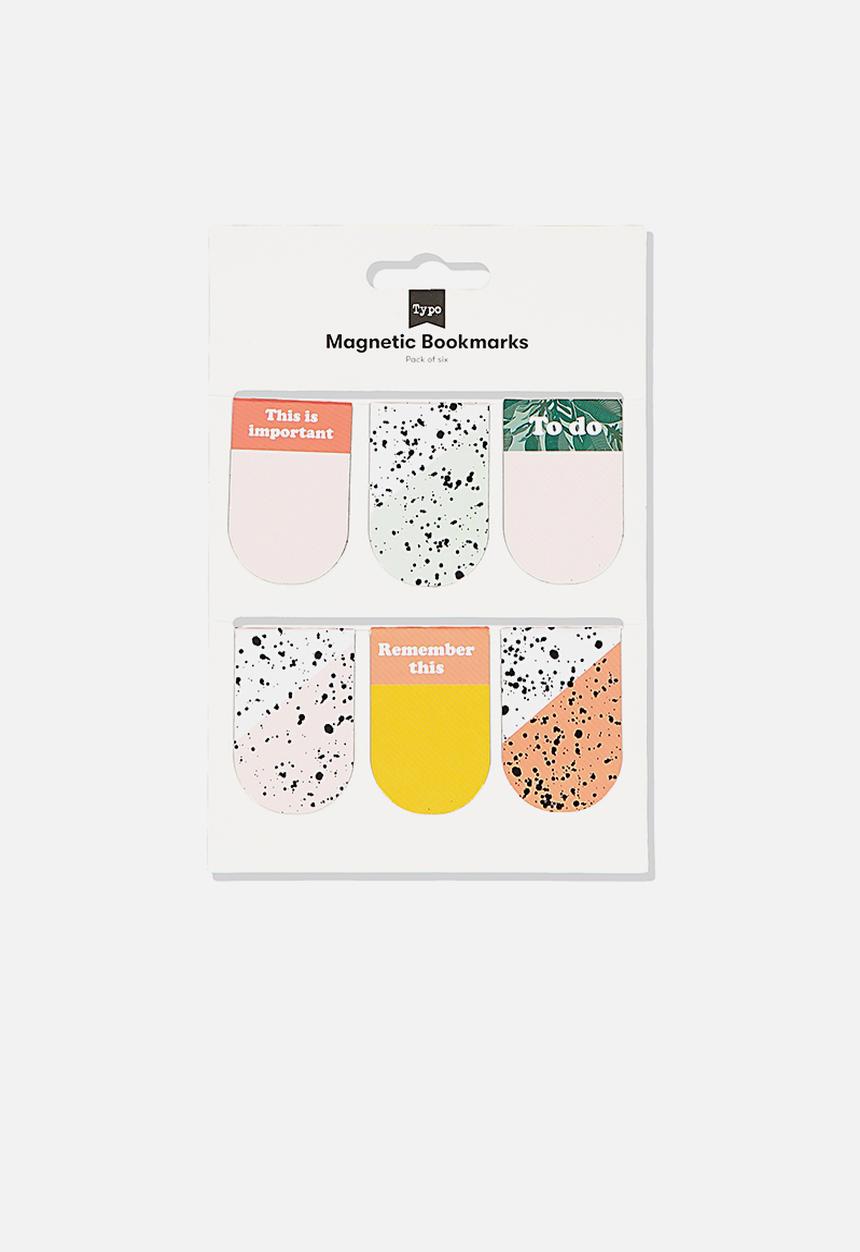 Typo - 6 Pack magnetic bookmark - multi