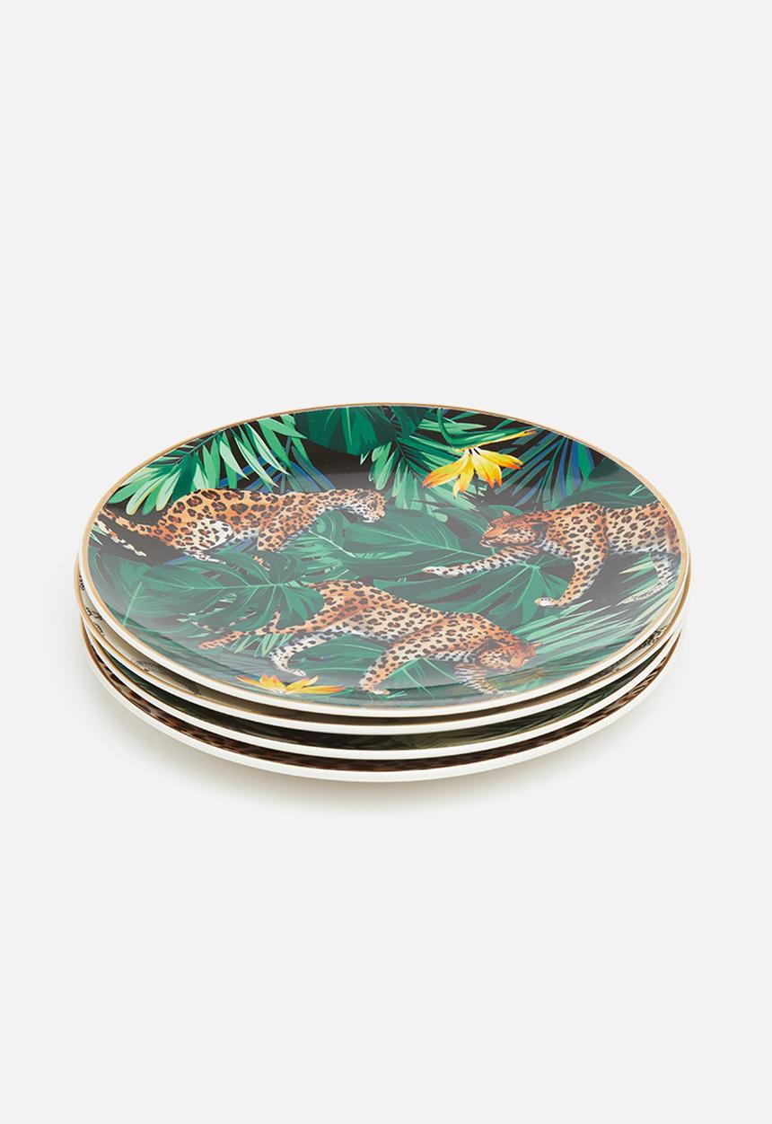 SIAKI - Animal dinner plate set of 4 - multi