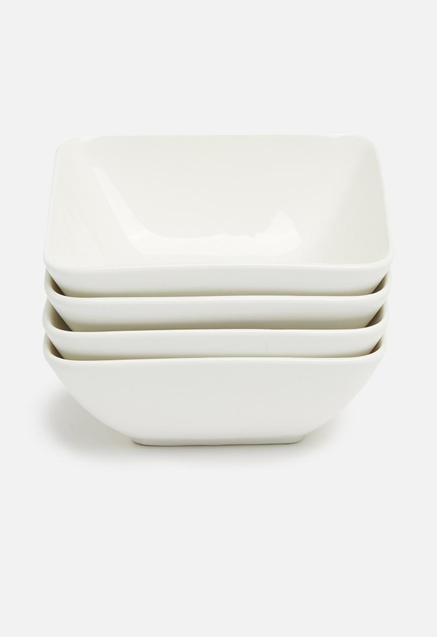Excellent Houseware - Essence bowl set of 4 - white