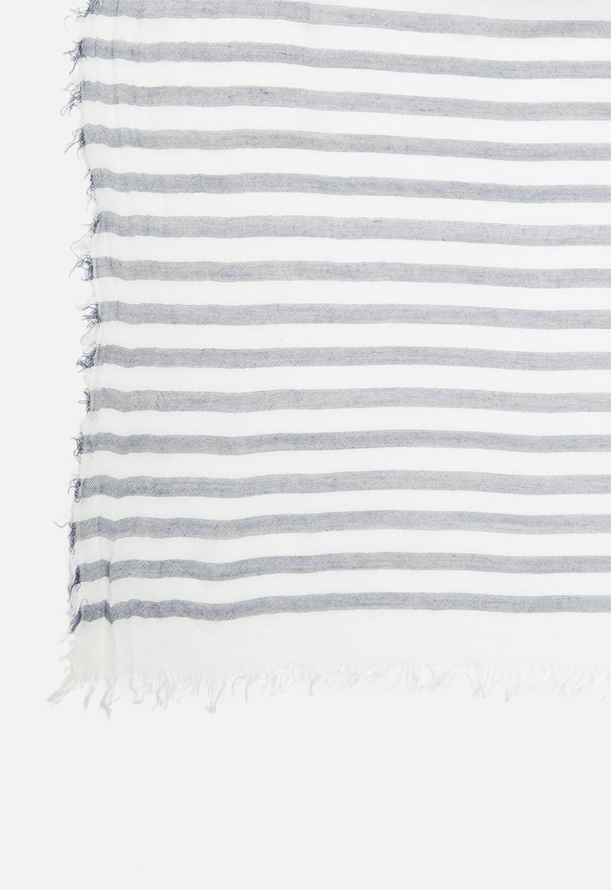 edit - Striped scarf - blue & white