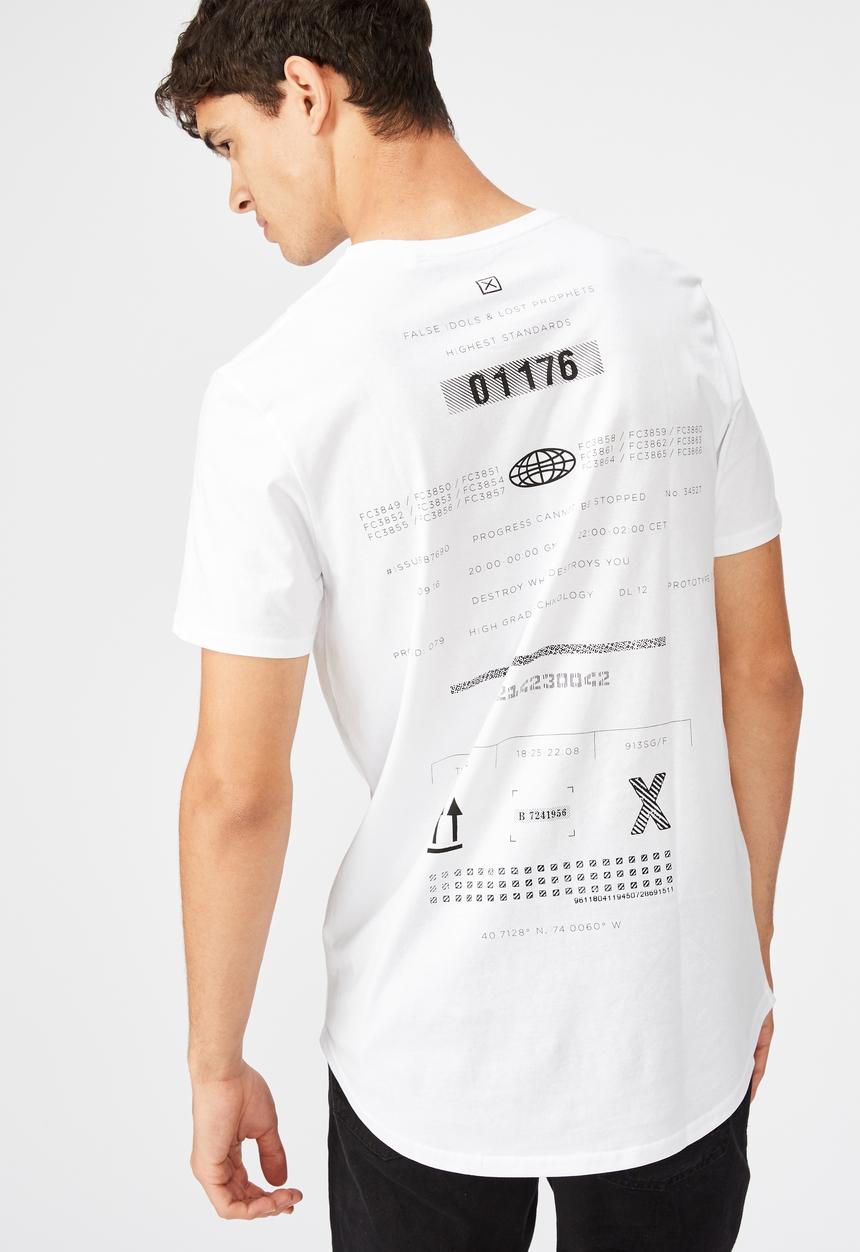 Factorie - Cross prophets curved graphic T-shirt - white
